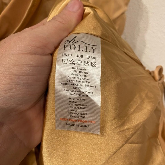 NWT Oh Polly All For You Lace Trim Cowl Neck Satin Mini Dress Size 10 - Picture 4 of 6